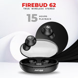 iNFiRe FireBud 62 TWS Earbuds 5.3 BT Version with 15 Hours Playback Time | Voice Assistant | Type C | LED Display | IPX5 Bluetooth Earbuds