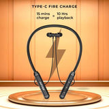 iNFiRe FireBand 101 upto 50 Hours Playback Time , IPX5 with Fire Charge Bluetooth Headset  (Metallic Black, In the Ear)