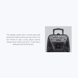 Zebronics ZEB-101 MOVING MONSTER X8L Wireless Bluetooth Trolley Speaker With Supporting SD Card, USB, AUX, FM, Remote Control, Wireless Mic & RGB Lighting. (24 Watt)